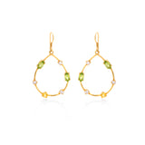 Prong Silver Dangle Earring Gold Plated/E.1070
