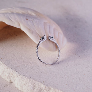 Dainty Seahorse Open Stack Ring In 925 Sterling Silver With Zircon