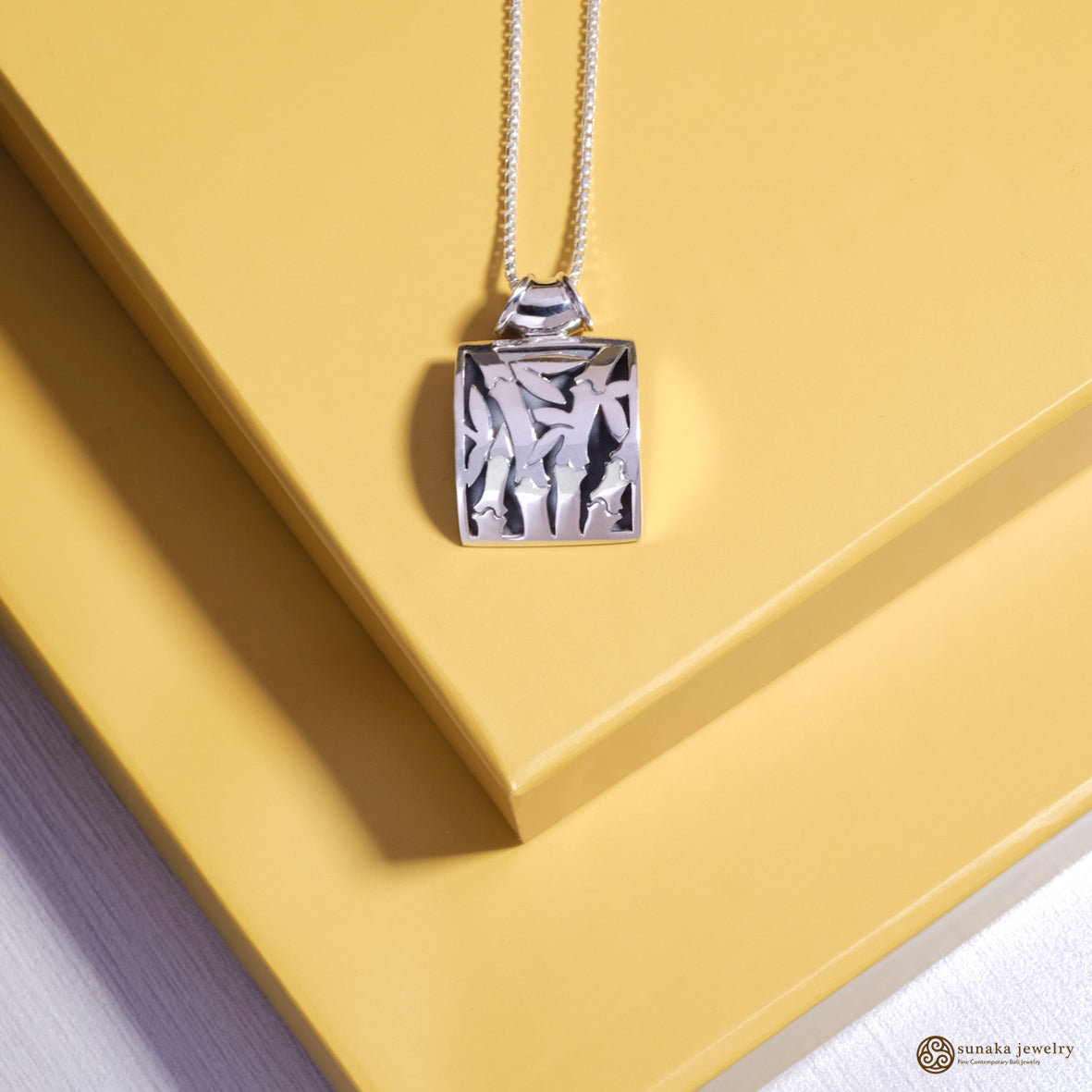 Bamboo Pendant in Sterling Silver