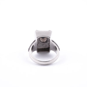 Tridatu Statement Ring Sterling Silver With Garnet/ Smoky Quartz