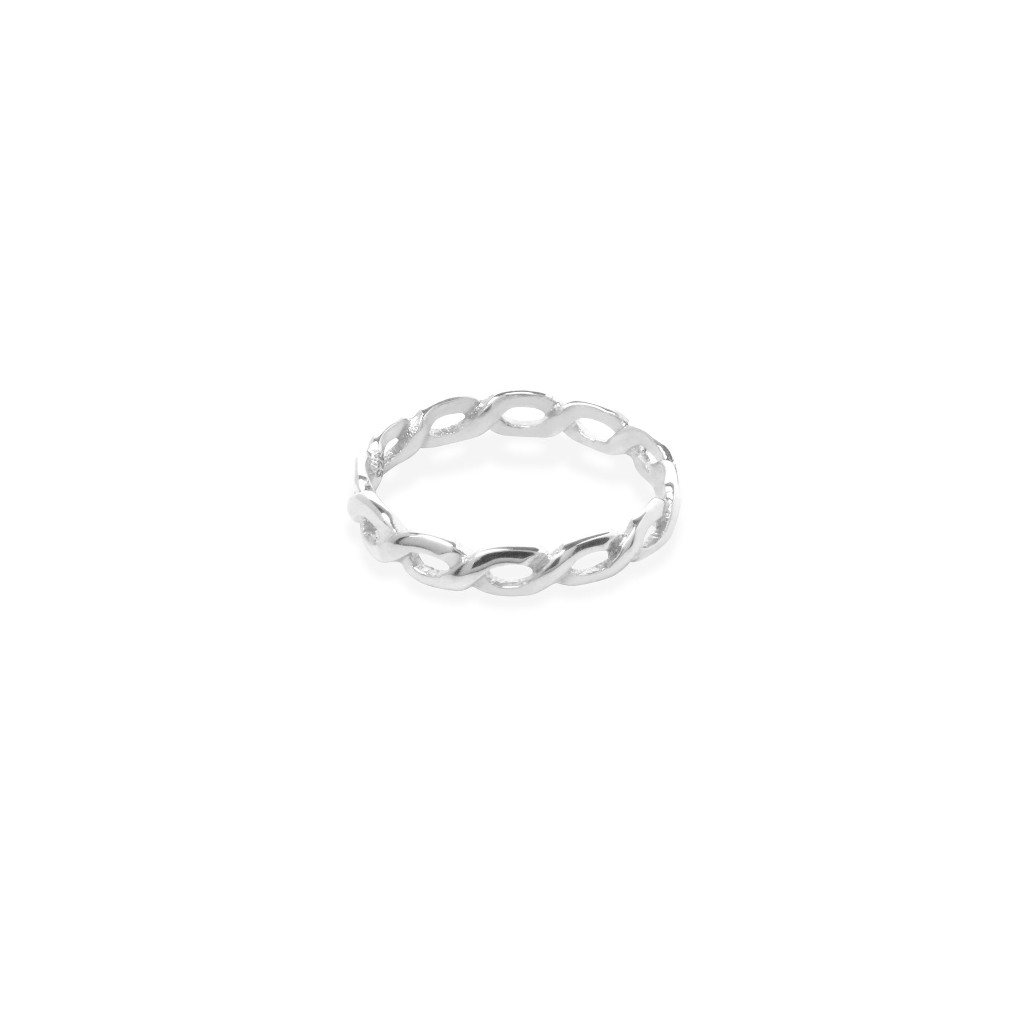 Woven Small Ring in 925 Sterling Silver