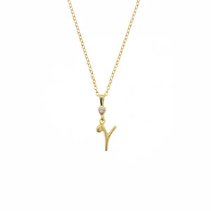 Alphabet Necklace Sterling Silver Gold Plated 18K