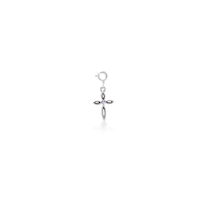 Dainty Cross Charm In 925 Sterling Silver With Zircon (charm Only)