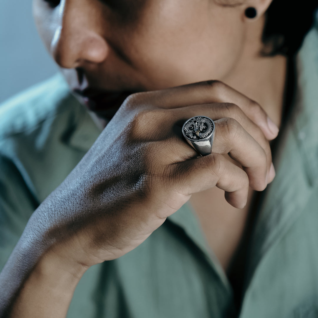 Signet Ring Dragon Collection Stering Silver 925 – Sunaka