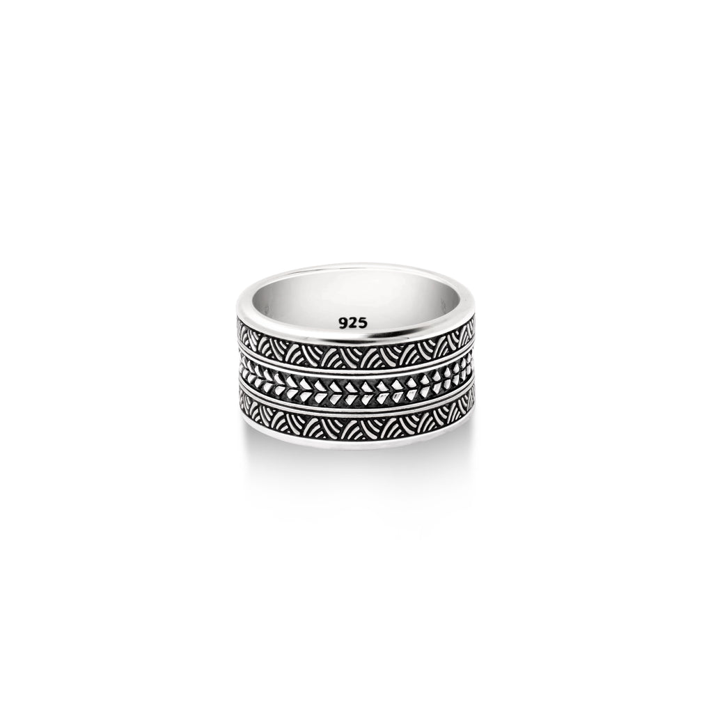 Big Band Ring Maori Pakari Sterling Silver 925