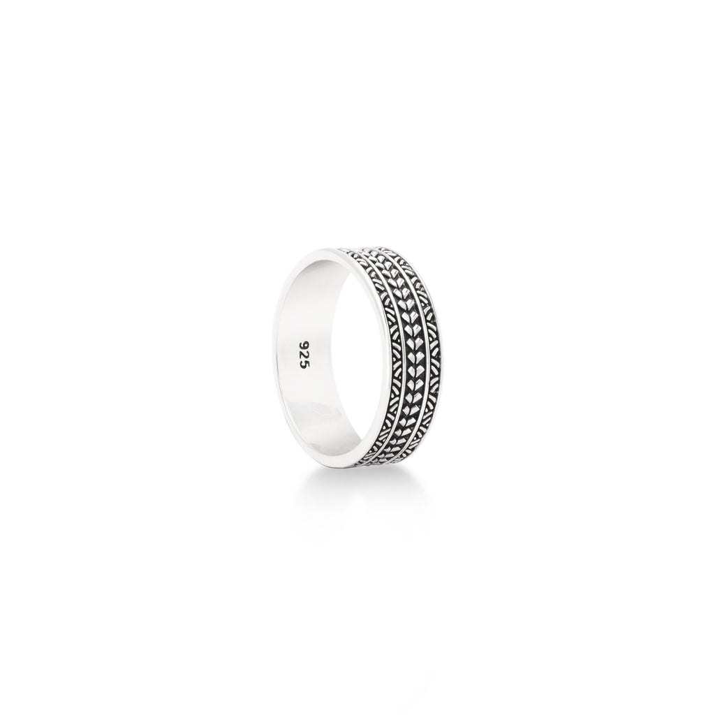 Small Band Ring Maori Toa Sterling Silver 925