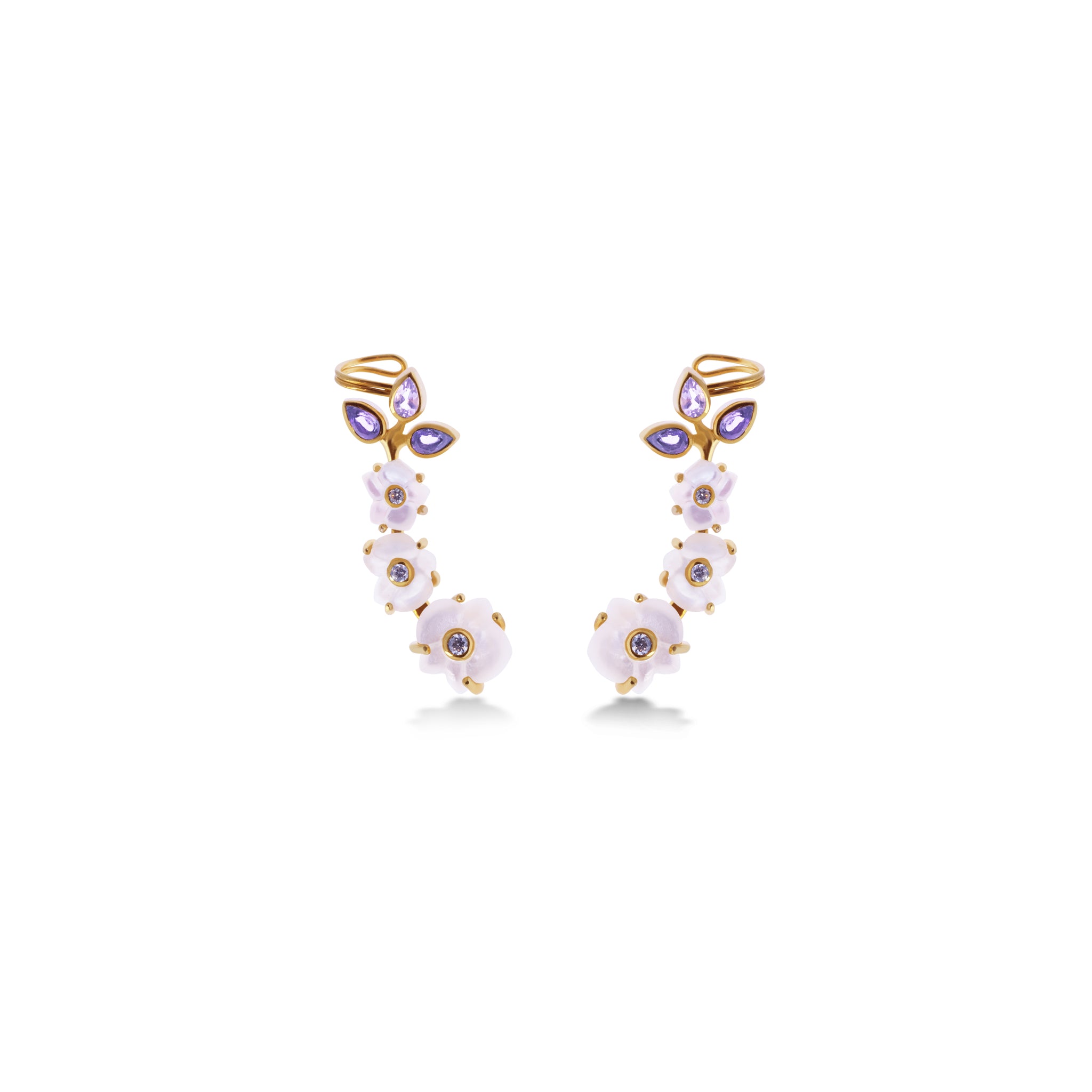 Earring Climber Anggrek Collection Sterling Silver 925 Gold Plated