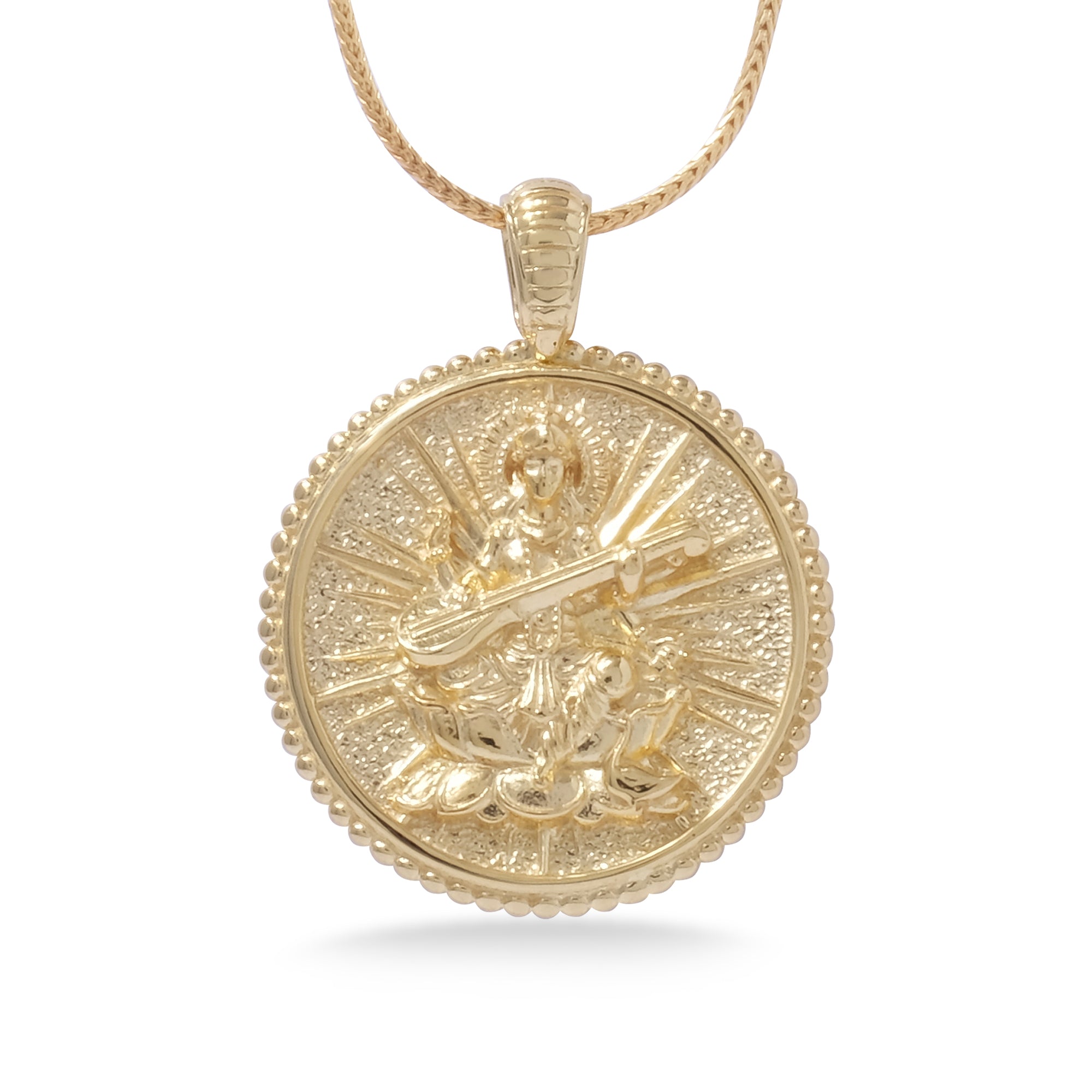 Pendant Goddess Amulet Collection Saraswati Gold Plated