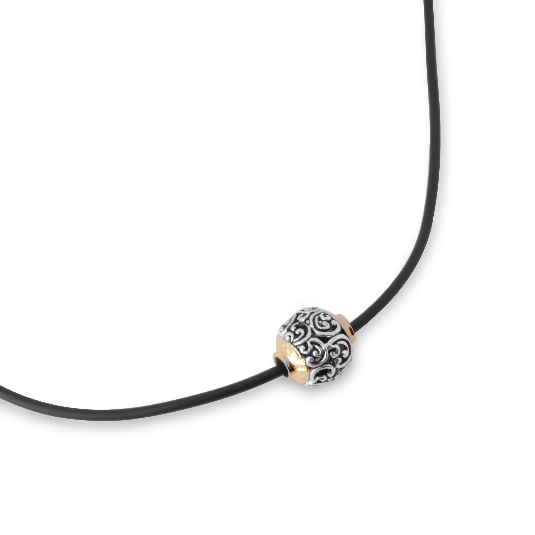 Two Tone Bead Pendant In Silver Ayung Collections