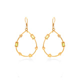 Prong Silver Dangle Earring Gold Plated/E.1070