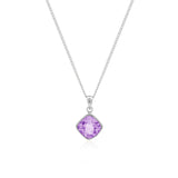 Elegance Large Cushion Gemstone Pendant In 925 Sterling Silver With 18k Gold/ Rhodium