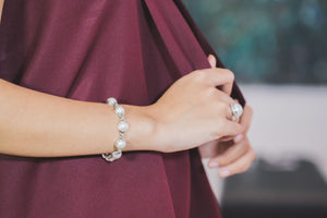 Elegance Mabe Chain Bracelet in Sterling Silver