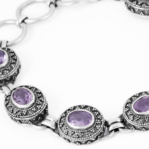 Classic Granulation Bracelet In 925 Silver With Gemstone Jawan Gunung Collections