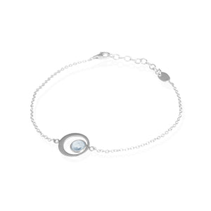 Circle Adjustable Birthstone Bracelet in 925 Sterling Silver