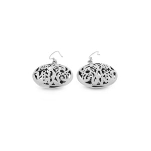 Bhinneka Circle Dangle Earrings in Sterling Silver