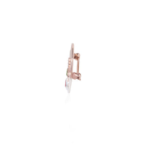 Nirmana Tree Stone Broch In 925 Sterling Silver With Rhodium And Rose Gold Plated