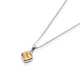 Elegance Cushion Gemstone Pendant In Sterling Silver With 18k Gold Plated/ Rhodium Plated Pelangi Collections