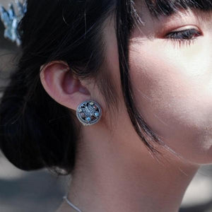 Sterling Silver Large Butterfly Stud Earrings Balinese Stud Earrings Design