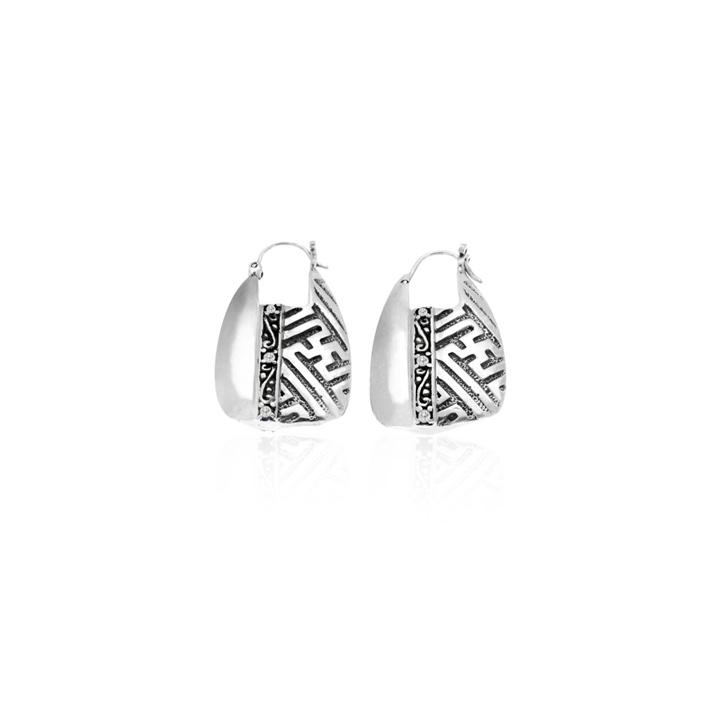 Patra Mesir Silver Hoop Earrings/E.761