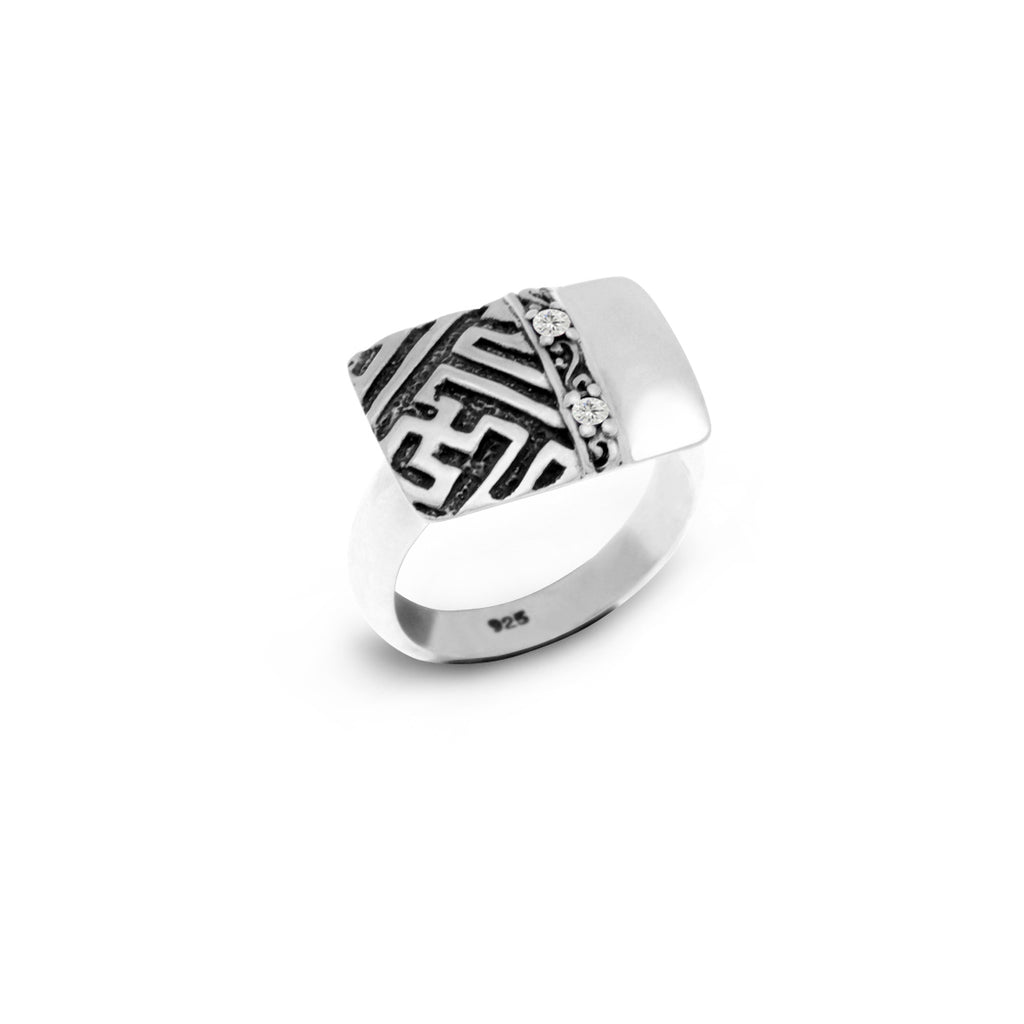 Patra Emas Silver Zircon Handmade Ring/R.340