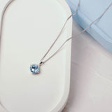 Elegance Cushion Gemstone Pendant In Sterling Silver With 18k Gold Plated/ Rhodium Plated Pelangi Collections