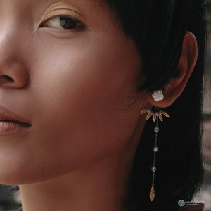 Jepun Multi Functional Earrings; Ear Jacket or Drop Chain Earrings