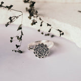 Cocktail Silver Ring Anahata Chakra Collections / R.796