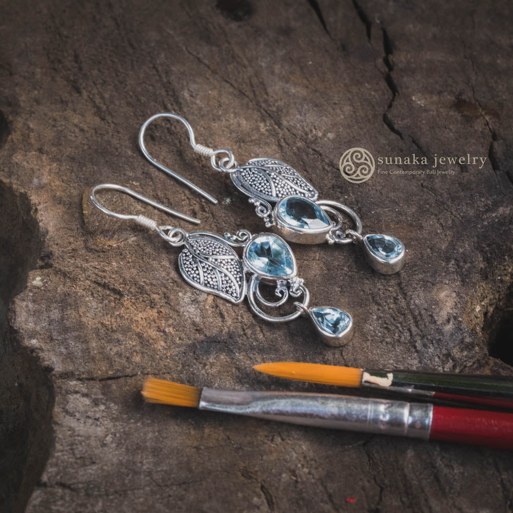 Kembang Harum Dangle Earrings in Sterling Silver