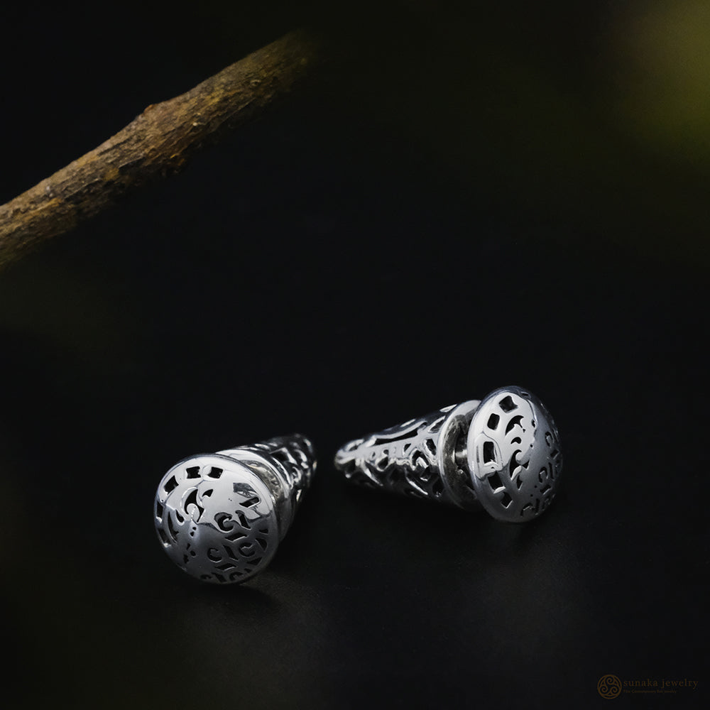 Bhinneka Traditional Earrings in Sterling Silver (circle)