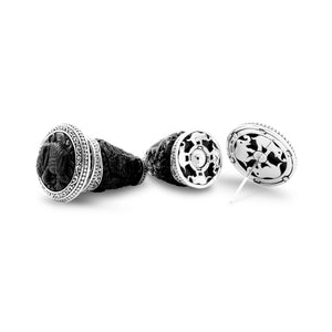 Gajah Collection Traditional Stud Earrings in Sterling Silver
