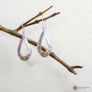 Emas Perak Drop Earrings in Sterling Silver