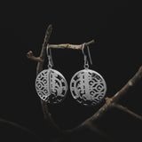 Bhinneka Circle Dangle Earrings in Sterling Silver