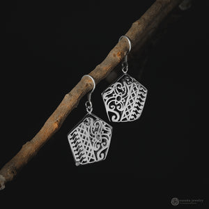 Bhinneka Dangle Earrings in Sterling Silver