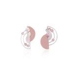 Nirmana Stud Earrings In 925 Sterling Silver With Rhodium And Rose Gold Plated
