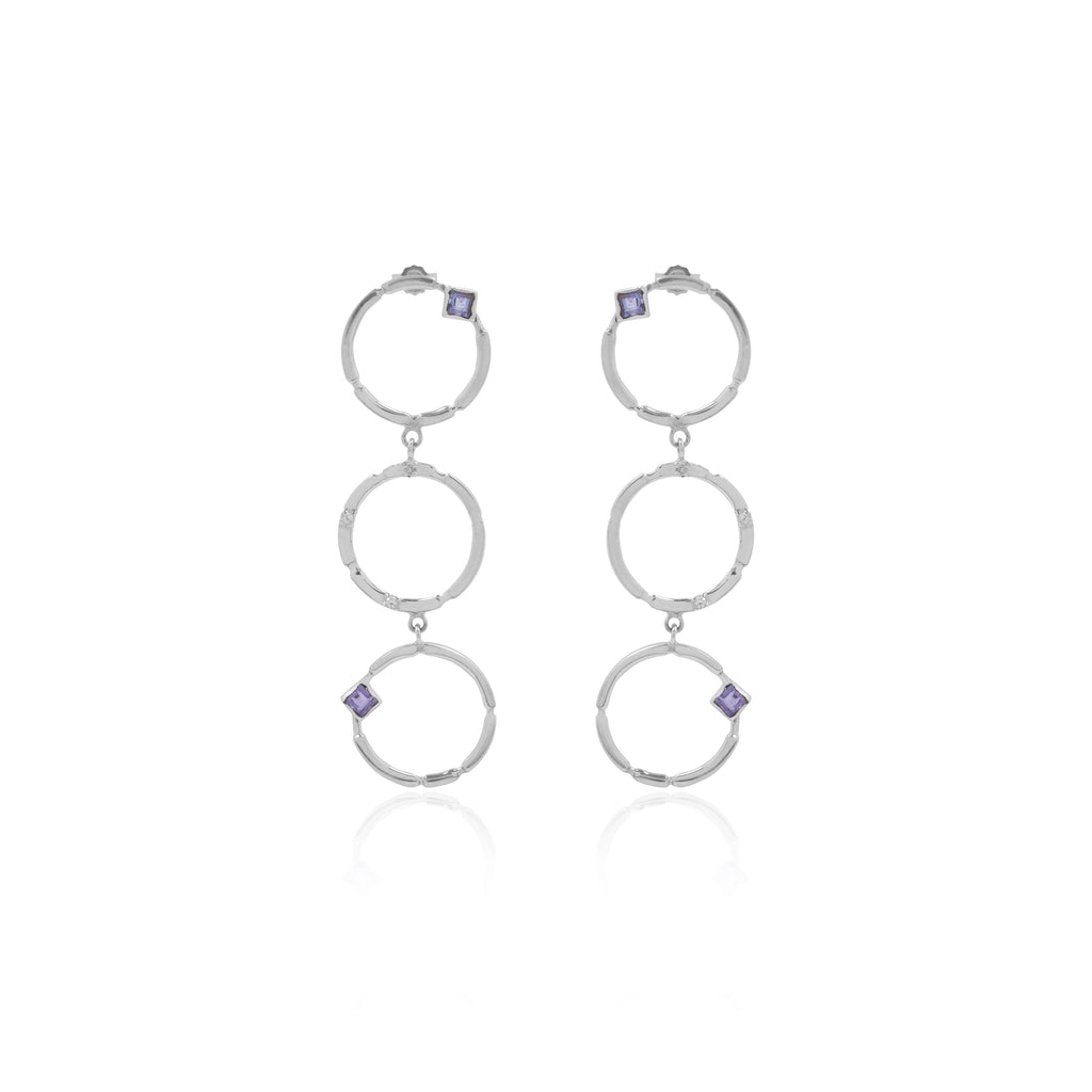 925 Silver Long Drop Earrings Aeon Gems Iolite Collection