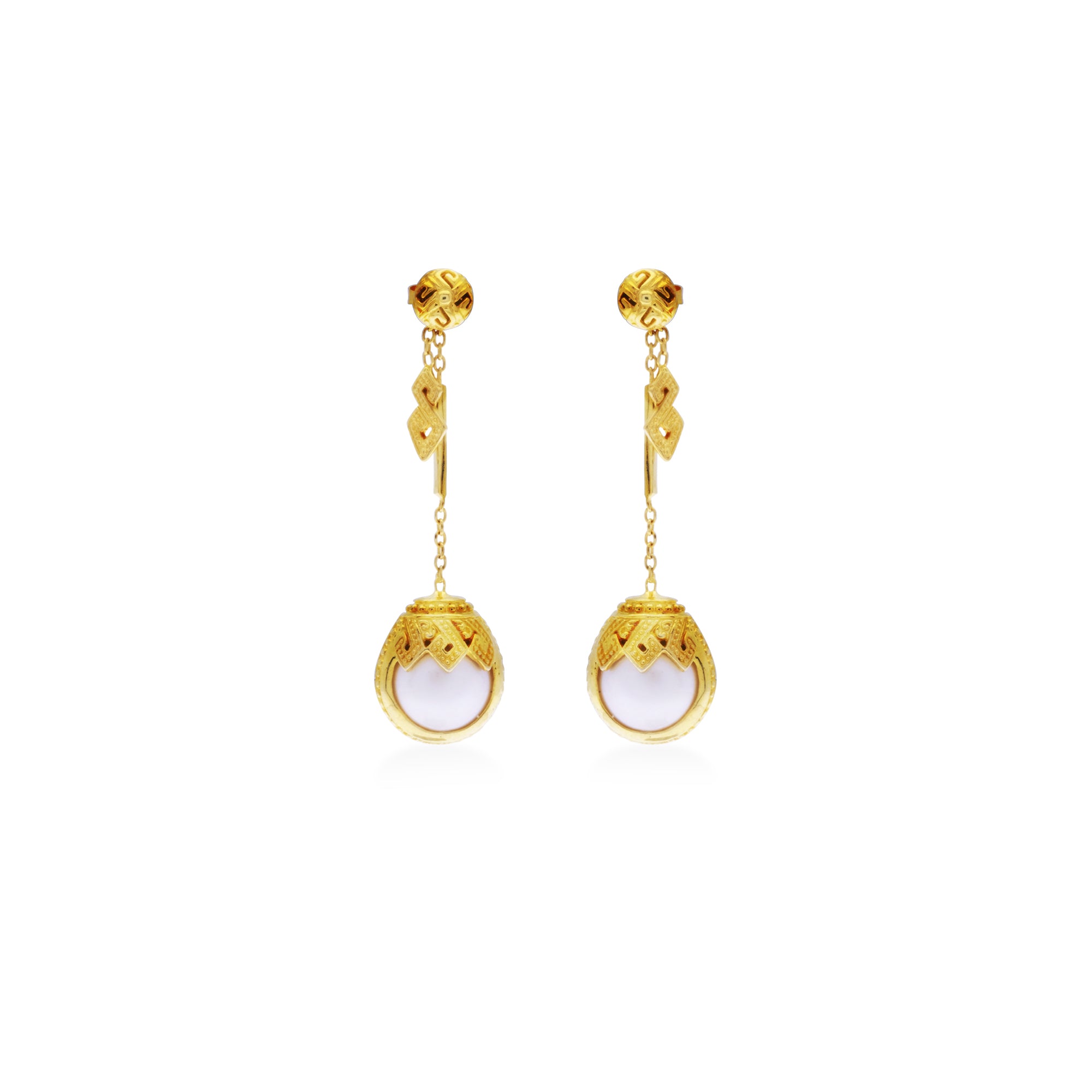 Dangle Earring Silver in Gold Plated