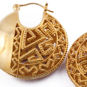 Songket Gold Plated Hoop Earrings