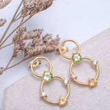 Prong Silver Earring Gold Plated/E.1075