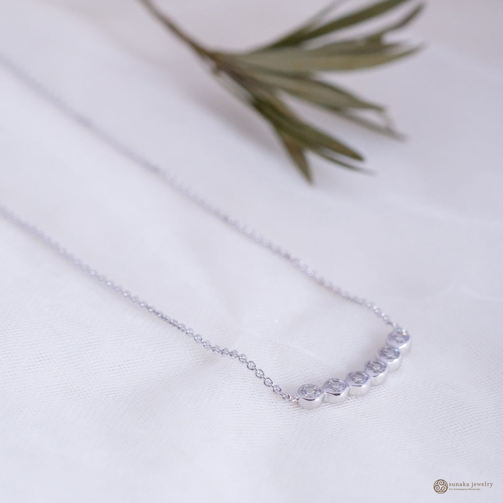 Petite Necklace With Zircon In 925 Sterling Silver 18 Inches Length