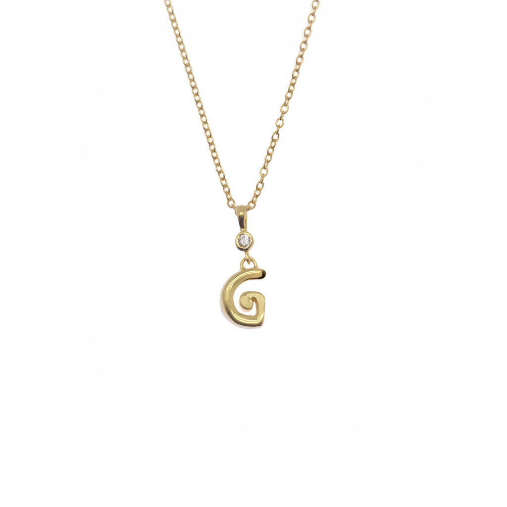 Alphabet Necklace Sterling Silver Gold Plated 18K
