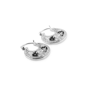 Silver Hoop Earrings Gemstone Capung Collection