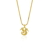 Cute Seahorse Pendant In Silver 925 With Zircon/ Onyx, and  24k Gold / Rhodium Plated