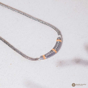 Emas Perak Braided Chain Necklace in Sterling Silver