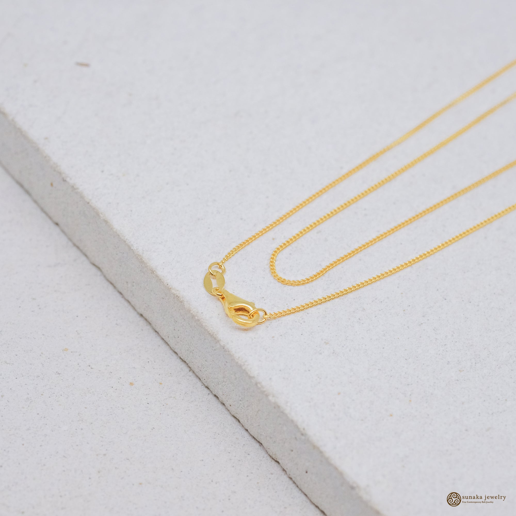 Chain Necklace Silver Gold Plated Curb Chain N.253