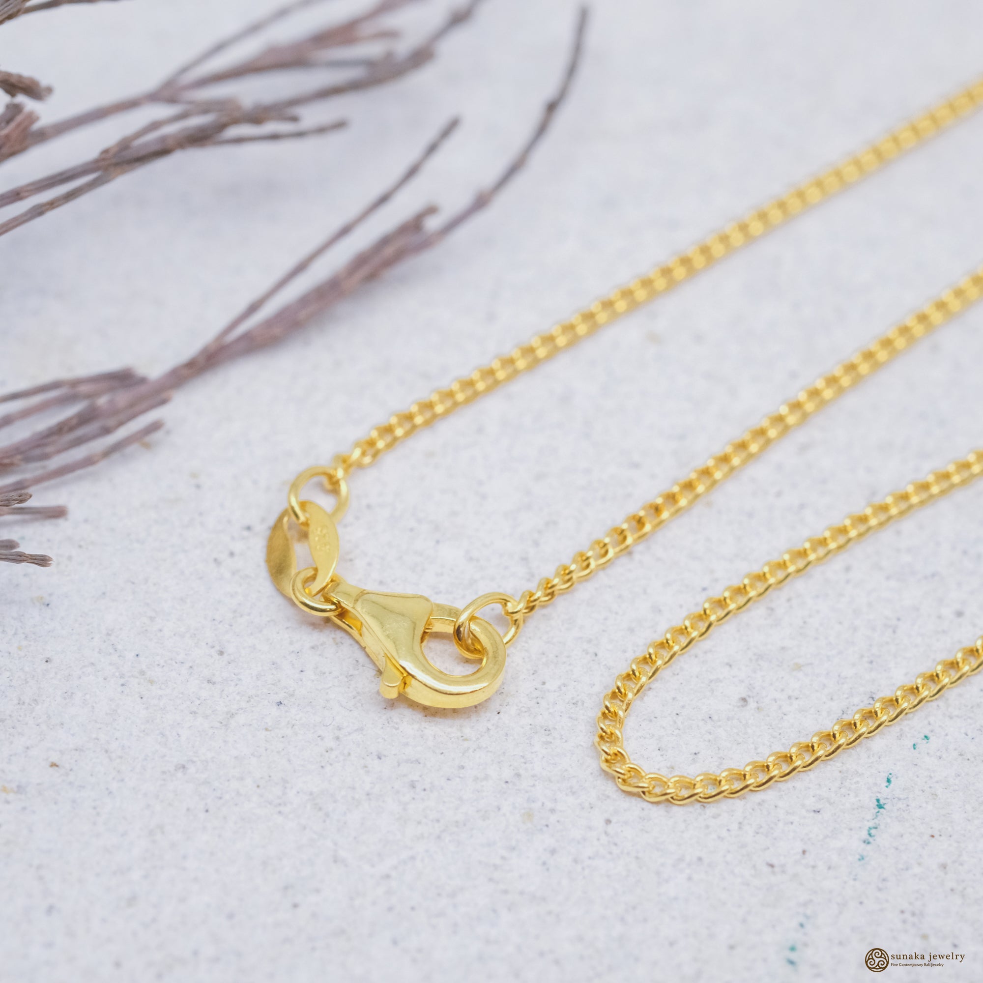Necklace Regular Curb Chain Gold Plated