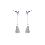 Sebun stud drop Earring in silver 925 with zircon/ametis/blue topas