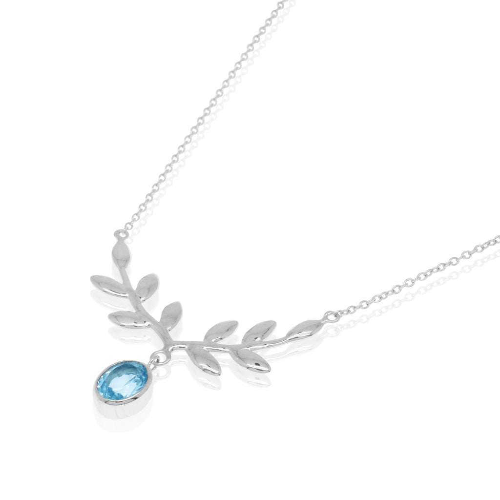 16 Inches Nature Leaf Shape Necklace 925 Sterling Silver Olivia Collection