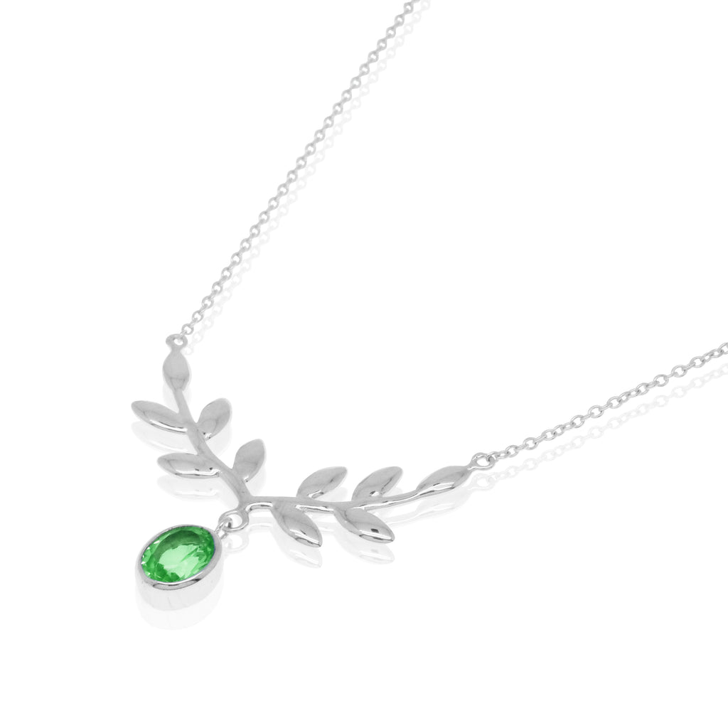 16 Inches Nature Leaf Shape Necklace 925 Sterling Silver Olivia Collection