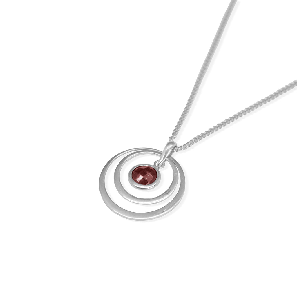 Circle Birthstone Pendant In 926 Sterling Silver