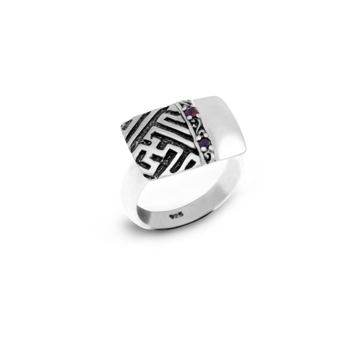 Patra Emas Silver Garnet Handmade Ring/R.340
